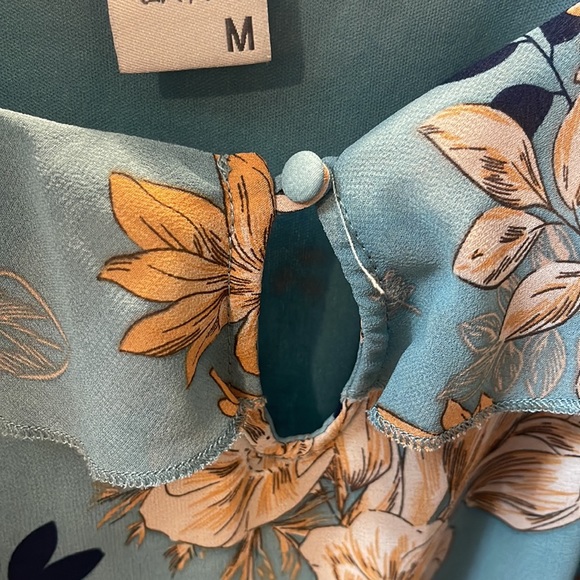 American Rag Flowery Turquoise long and short sleeve Romper - Picture 6 of 7